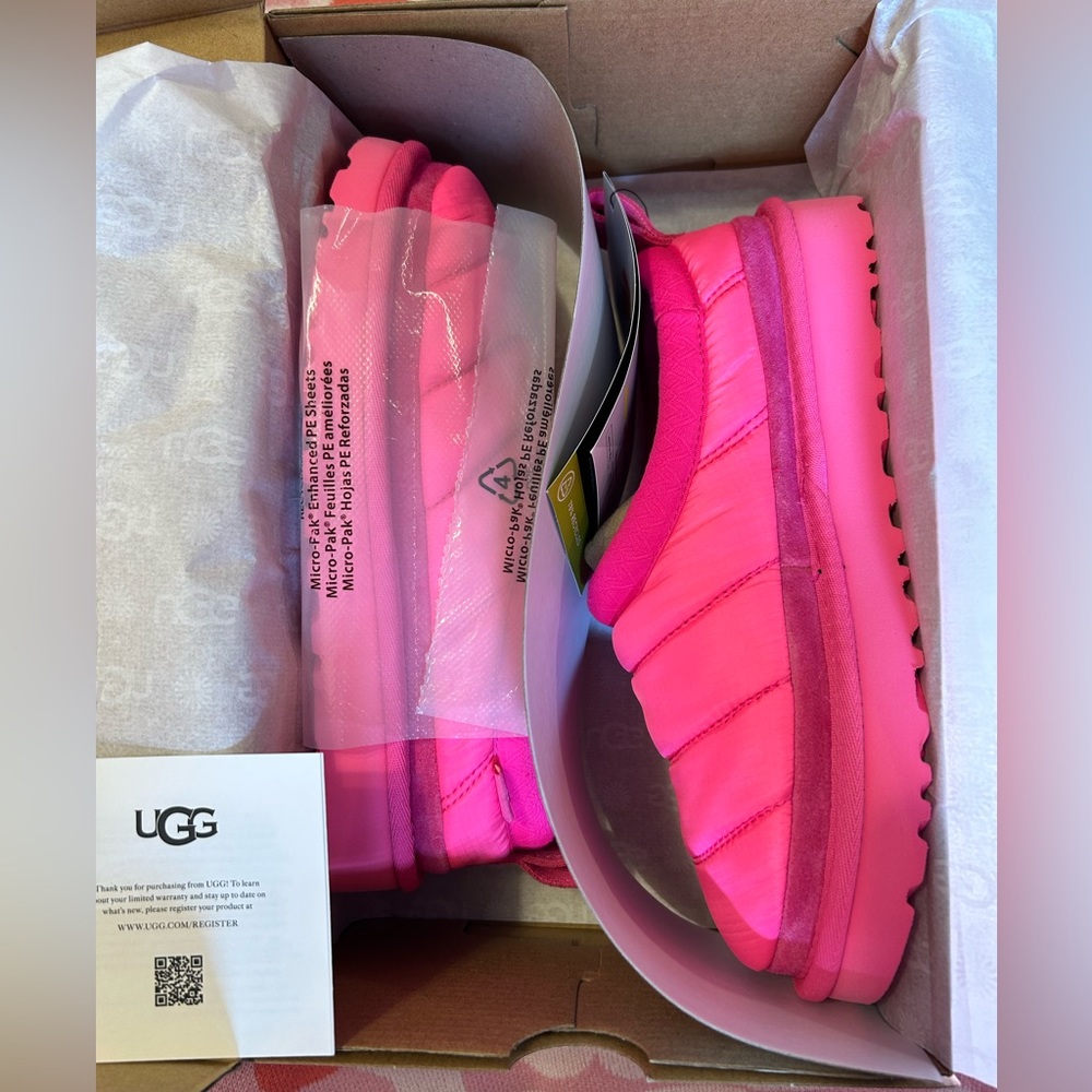 UGG Taffy Pink Tasman Cozy Puffer Slippers